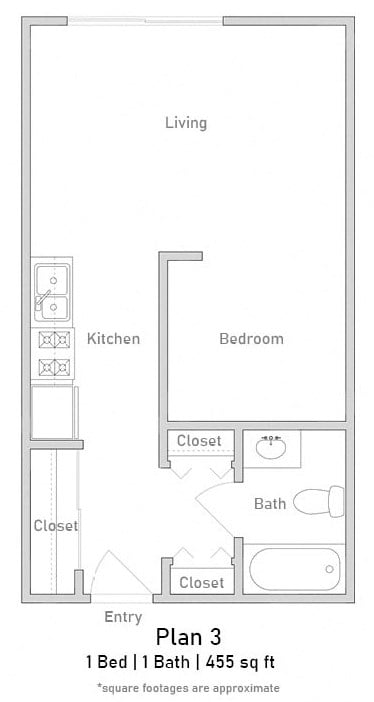 Junior 1 Bedroom - Plan 3